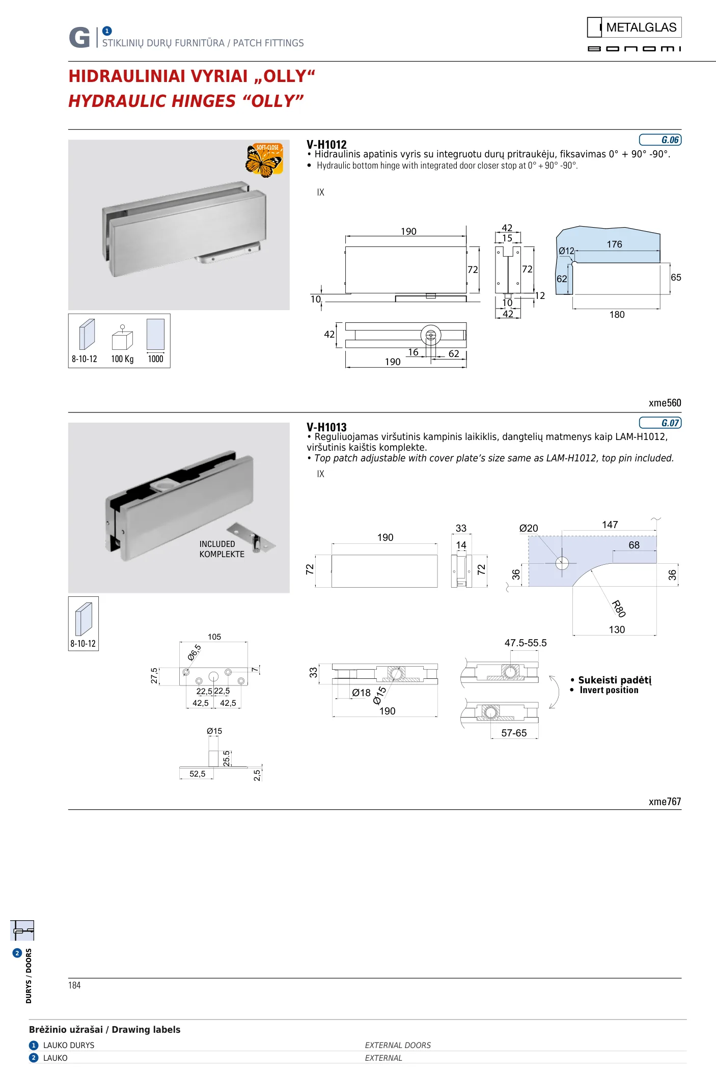V-H1013 techninis brėžinys